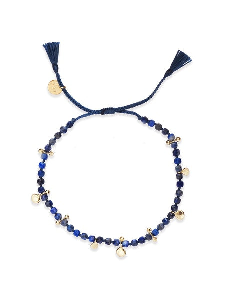 Handmade Bracelet with Gold Discs and Stones