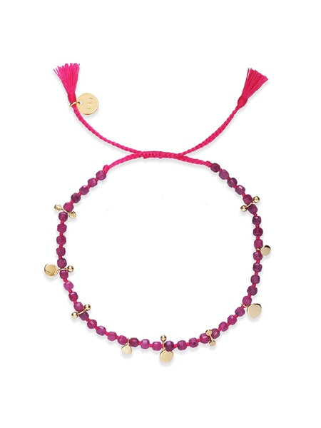 Handmade Bracelet with Gold Discs and Stones