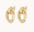Oval Drop Earrings - Gold