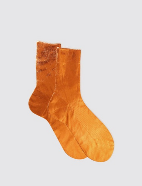 One Ribbed Laminated Socks - Rame