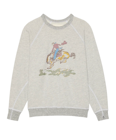 The College Sweatshirt w/ Rider Graphic - Heather Grey