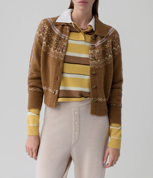 The Cloud Chalet Cardigan - Almond Combo