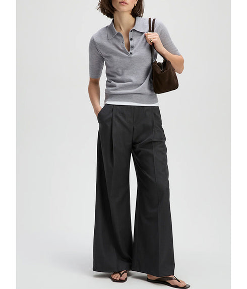 The Refined Short Sleeve Polo - Heather Grey