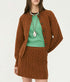 Cable Sculpted Cardigan - Burnt Siena