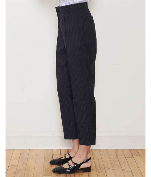 The Windsor Trouser - Midnight Pinstripe