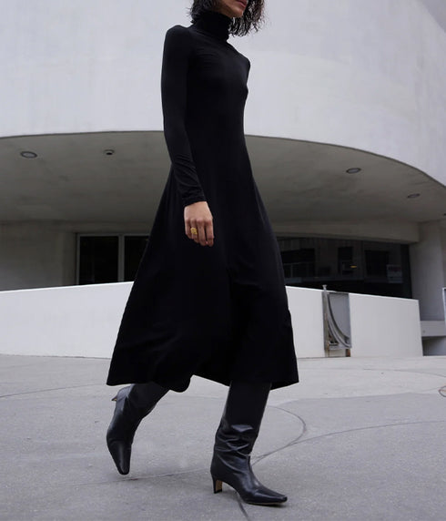 The Turtleneck Dress - Black