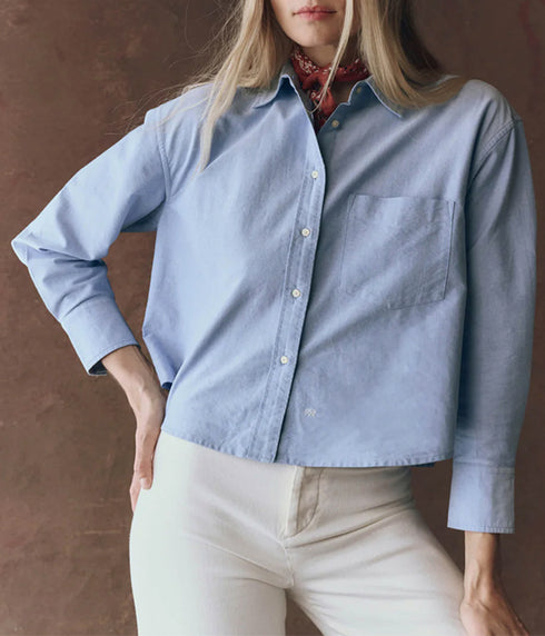 The Cropped Oxford Shirt - Classic Blue