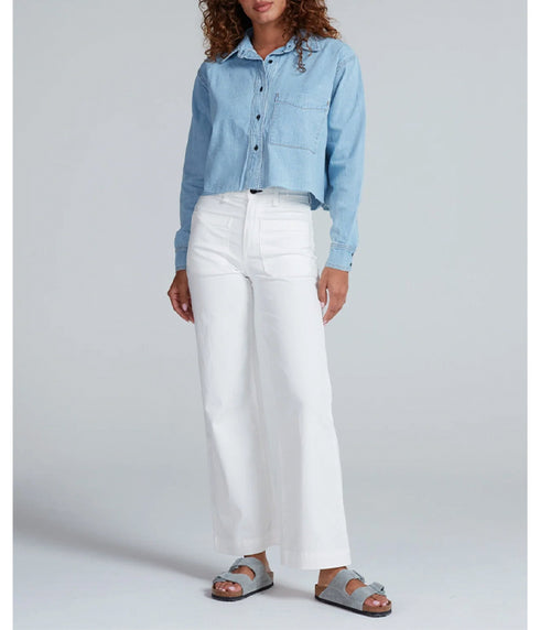 Cropped Denim Shirt - Indigo