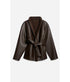 Faux Fur Jacket - Marron