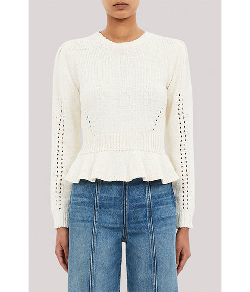 Aurelie Peplum Pullover - Cowrie