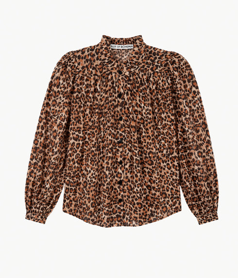 Artemis Leopard Trek Shirt - Dark Brown