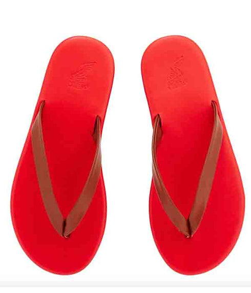 Saionara Leather Flip Flop - Cotto Red