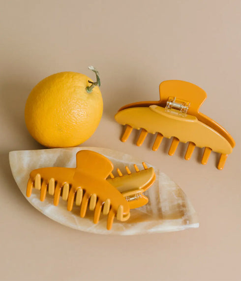 Hair Claw Clip 4" - Two Tone Citrus