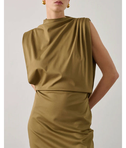 Gemma Dress - Beige Vert