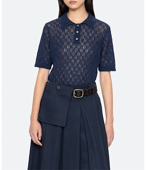 Teagan Short Sleeve Sweater - Navy