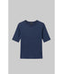 Pointelle Mid Sleeve Slim Fit Tee - Midnight Melange