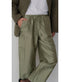 The Taffeta Drawstring Cargo Pants - Oregano