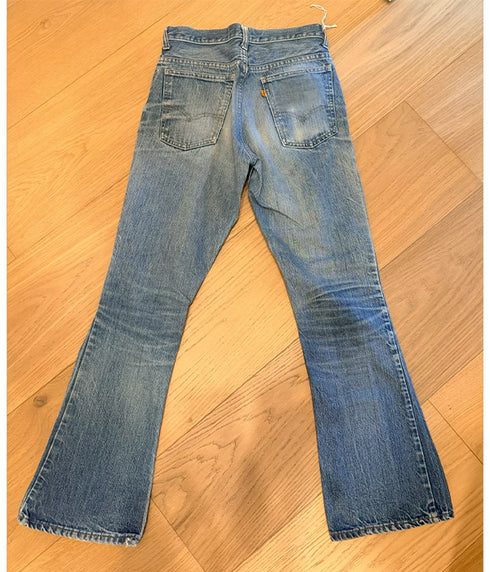 Vintage USA 646 Talon 42 Zipper Orange Tab 70's Bell Bottom Denim Jeans J - 29" x 30"