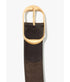 Nili Suede Belt - Espresso w/ Antique Brass