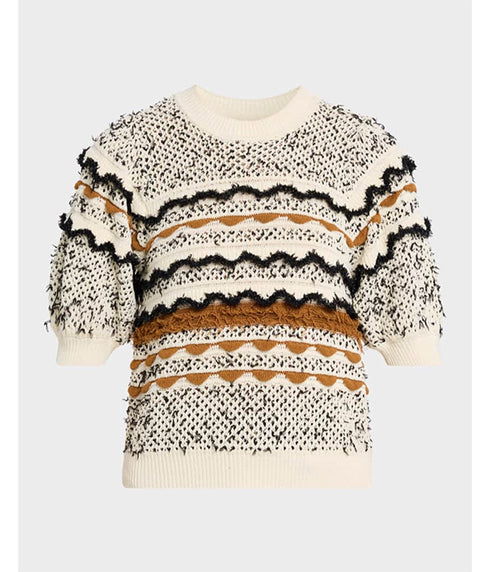 Andira Short Sleeve Knit Top - Scallop