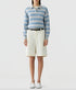 Collegiate Striped Polo - Stone Combo