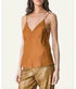 Habotai Embroidered Silk Top - Bronze