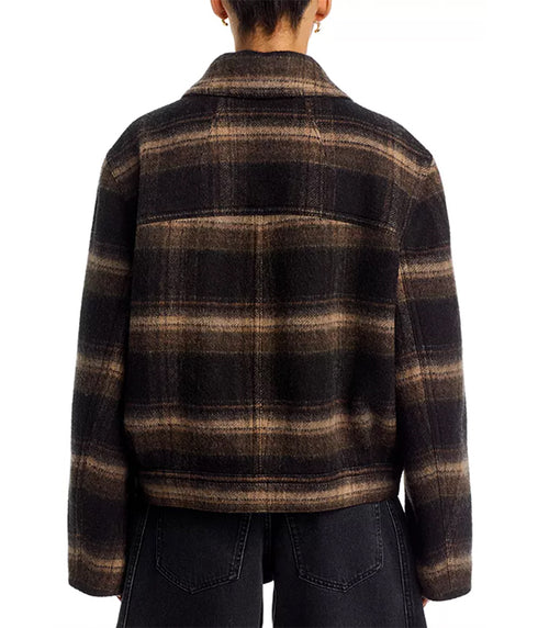 Galeane Wool Blend Coat - Black/Khaki