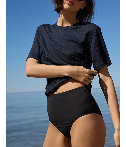 The Linen Perfect Tee - Navy