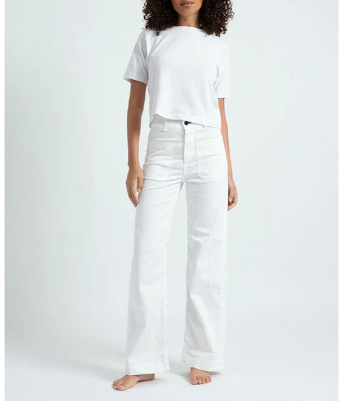 Sailor Twill Jeans - ivory Go Fly Embroidery