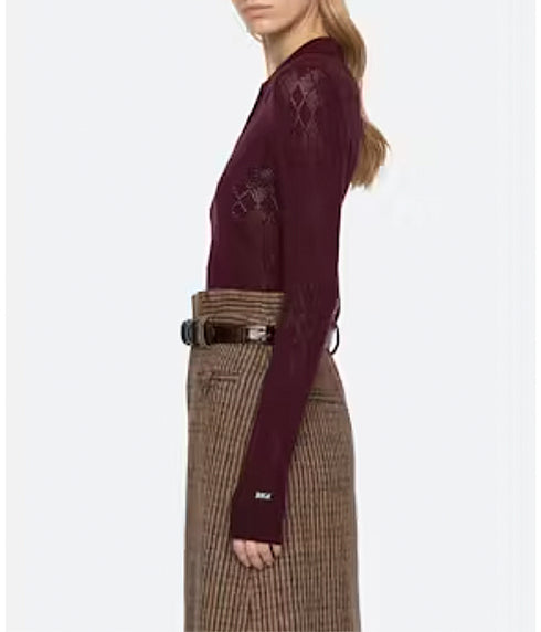 Jane Argyle Polo Sweater - Burgundy