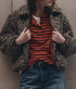 The Shrunken Henley - Hot Red Naval Stripe