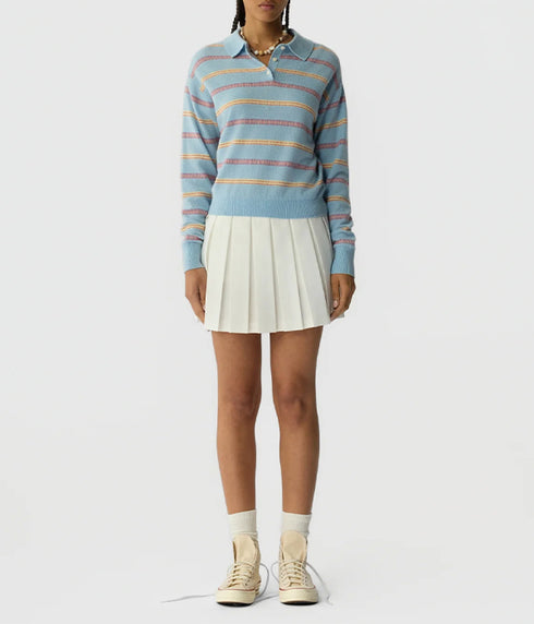 Collegiate Stripe Polo - Clear Sky Combo