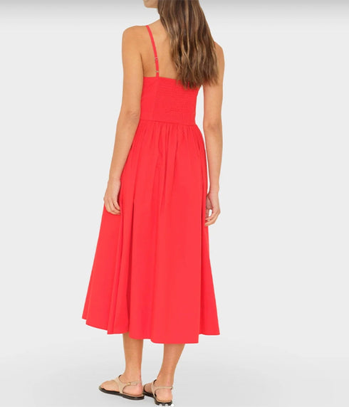 Bardot Dress - Red Flash