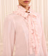 Catroux Long Sleeve Silk Blouse - Powder