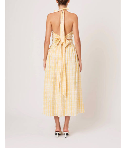 In The Name Of Love Halter - Seersucker Check Yellow