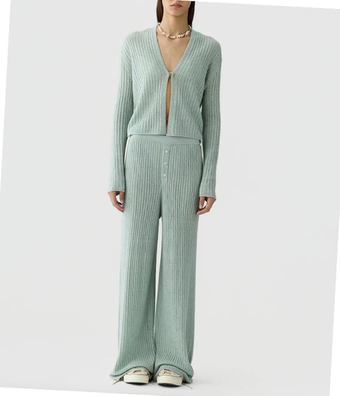 Rib Stealth Cardigan - Sage Brush