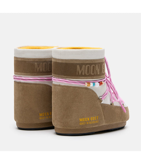Moon Boots X Guest In Residence Icon Low Suede With Beads - Honey/White Sand
