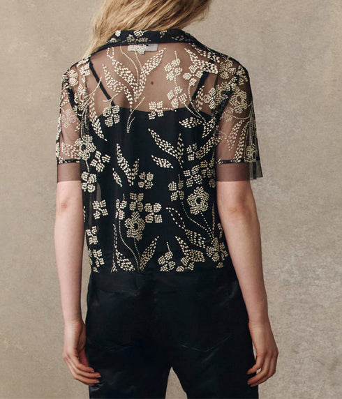 The Cotillion Top - Brocade Floral