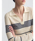 Lucille Multi Stripe Polo - Ivory/Navy Stripe