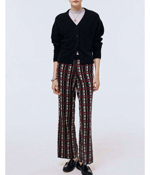 Plaid Flare Pant - Black Combo