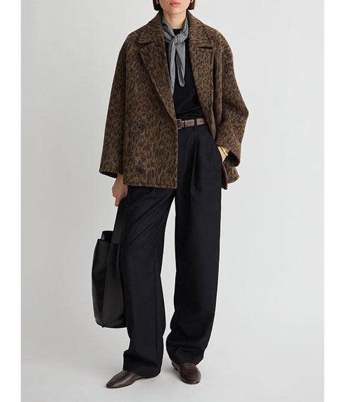 Downtown Peacoat - Leopard