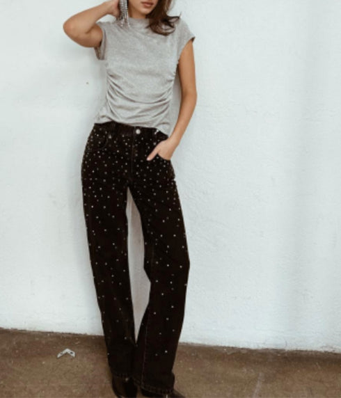 Brinsa Studded Jeans - Black