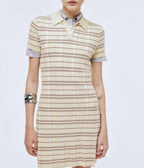Plaid Polo Dress - Butter Combo
