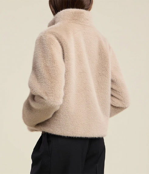 Sheena Faux Fur Jacket - Beige