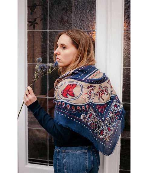 Rodeo Scarf Wool Cashmere - Navy