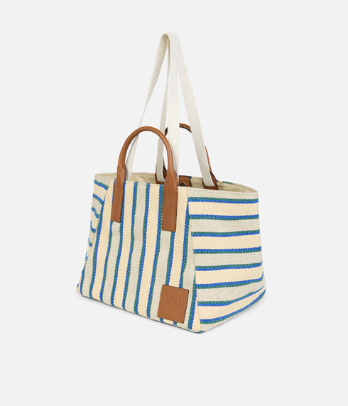 The Riviera Tote - Green Stripe