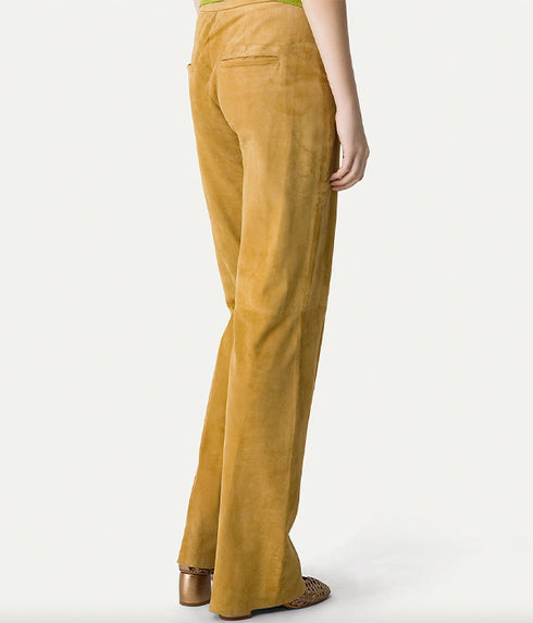 Straight Leg Suede Pants - Ambra