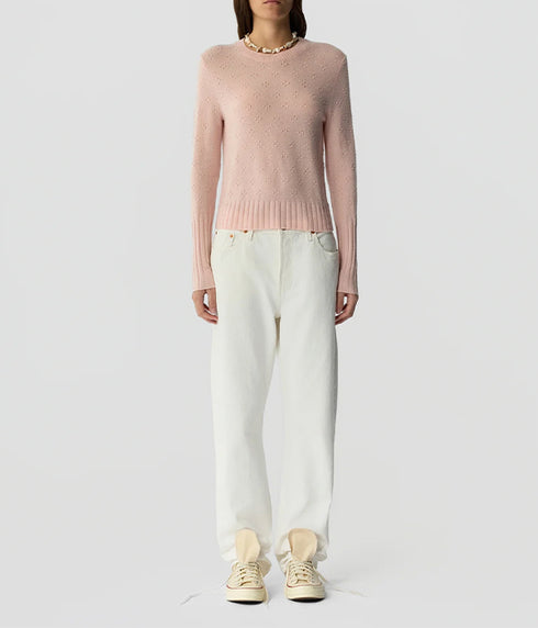 Compass Shrunken Crew -Powder Pink