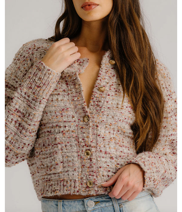 Helena Cropped Double Pocket Cardigan - Multi – Les Deux Copines
