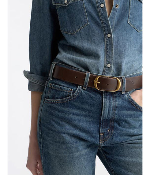 Nili Belt - Vintage Brown Leather w/ Brass Bucklet